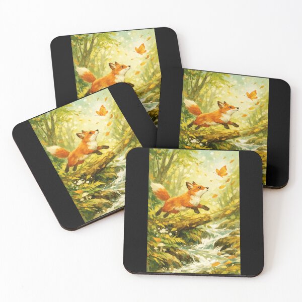 Item preview, Fox Chasing Autumn Leaf designed and sold by balancerics.