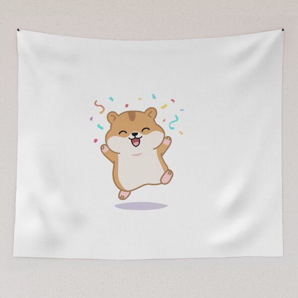 Item preview, Happy Hamster Celebration Sticker-Cute Cartoon Animal designed and sold by pn_terest.