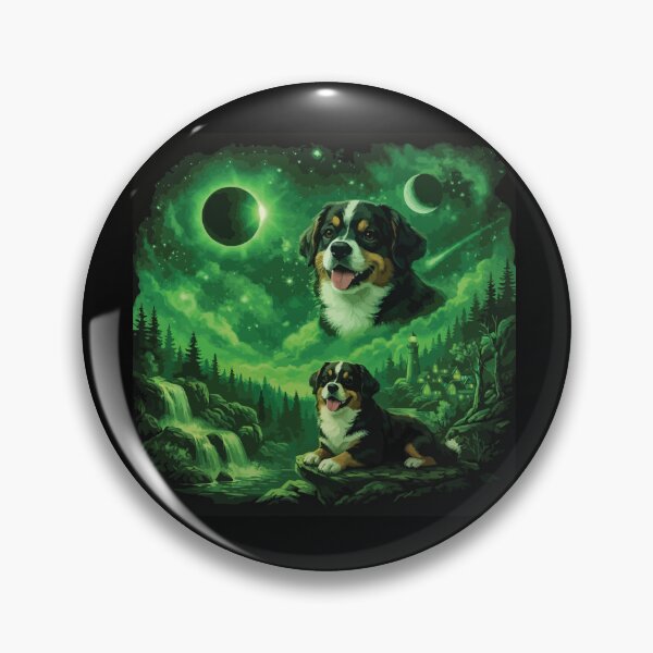Item preview, Bernese Mountain Dog Howling to The Moon Vintage 90s Retro Animal Dog designed and sold by BOUCHERIT amine.