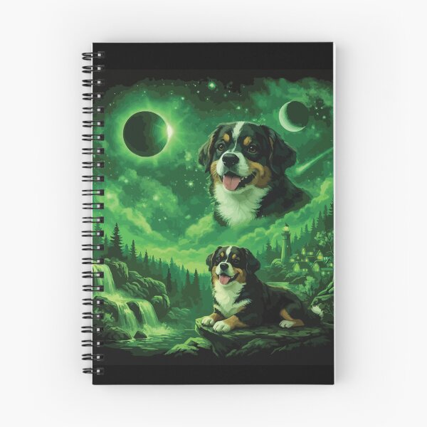 Item preview, Bernese Mountain Dog Howling to The Moon Vintage 90s Retro Animal Dog designed and sold by BOUCHERIT amine.