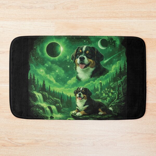 Item preview, Bernese Mountain Dog Howling to The Moon Vintage 90s Retro Animal Dog designed and sold by BOUCHERIT amine.