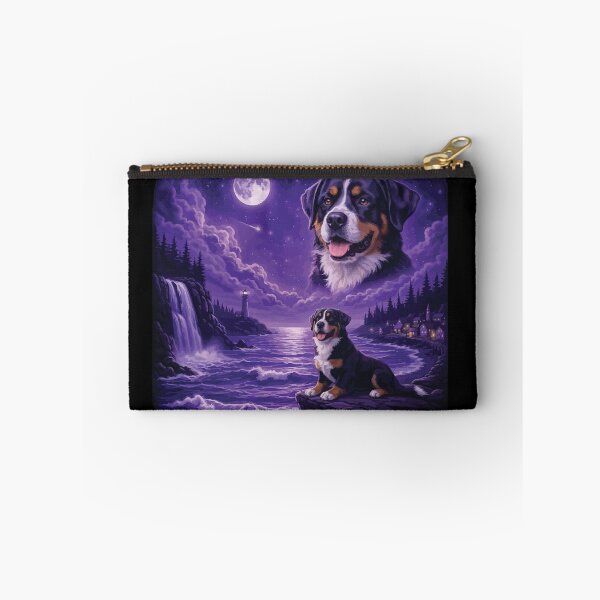 Item preview, Bernese Mountain Dog Howling to The Moon Vintage 90s Retro Animal Dog designed and sold by BOUCHERIT amine.