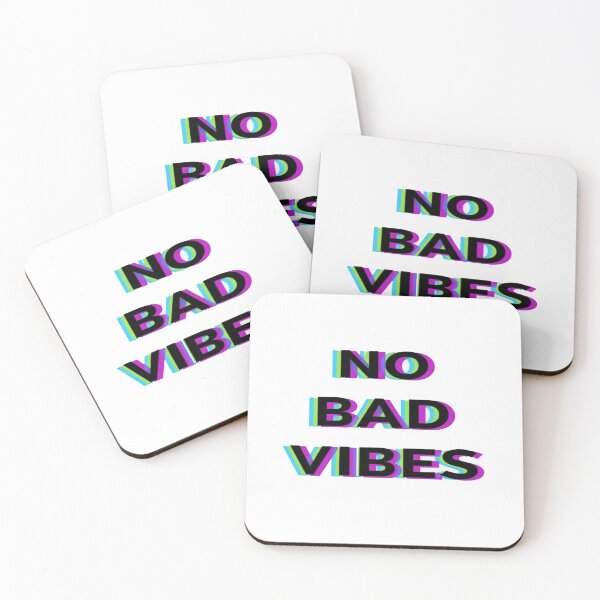 Item preview, Bold “No Bad Vibes” Multicolor Shadow Typography – Positive Mindset Motivational Graphic Design designed and sold by Bright Nest Studio.