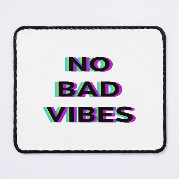 Item preview, Bold “No Bad Vibes” Multicolor Shadow Typography – Positive Mindset Motivational Graphic Design designed and sold by Bright Nest Studio.