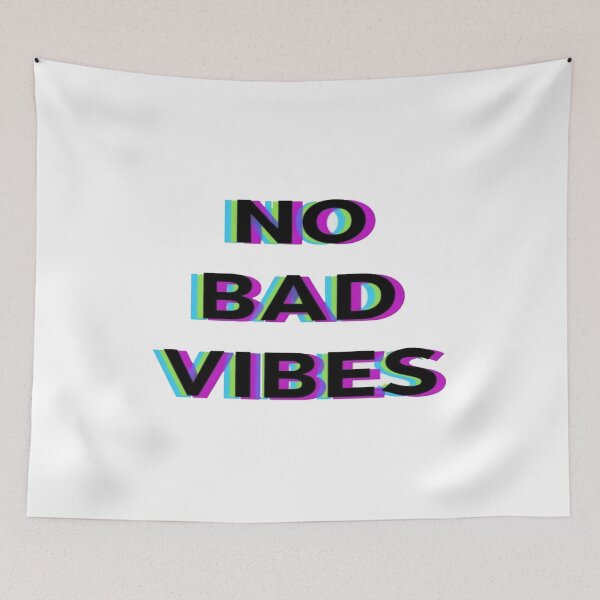 Item preview, Bold “No Bad Vibes” Multicolor Shadow Typography – Positive Mindset Motivational Graphic Design designed and sold by Bright Nest Studio.