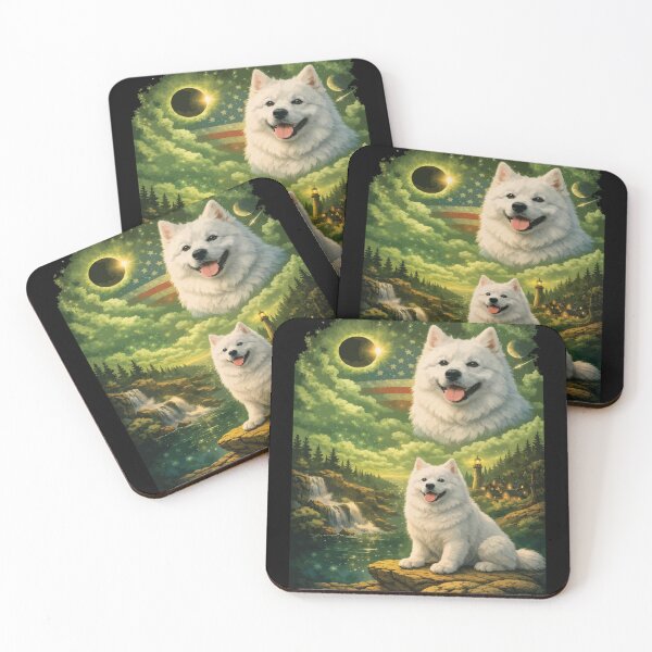 Item preview, Samoyed Howling to The Moon Vintage 90s Retro Animal Dog designed and sold by BOUCHERIT amine.