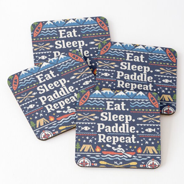 Item preview, Eat Sleep Paddle Repeat Outdoor Adventure Knitting Pattern designed and sold by Mauswohn.