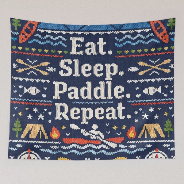 Item preview, Eat Sleep Paddle Repeat Outdoor Adventure Knitting Pattern designed and sold by Mauswohn.