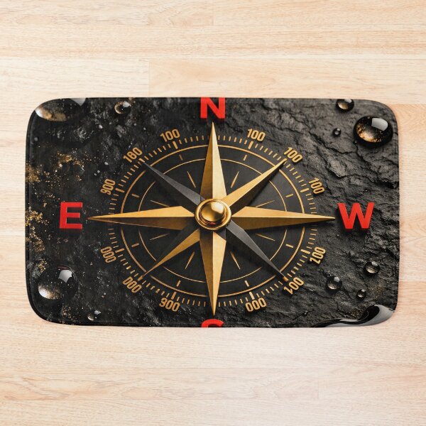 Item preview, Gold Compass Rose on Black Stone designed and sold by Kaleidoscope Print.