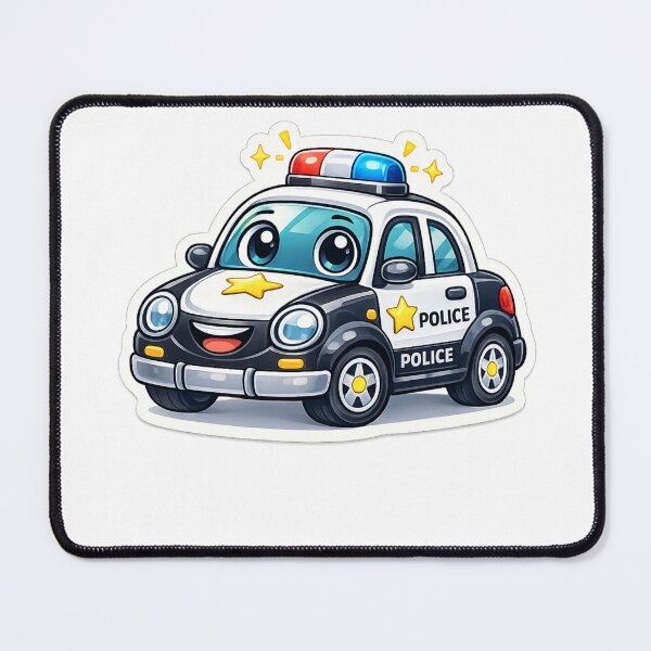 Item preview, Cute Cartoon Police Car Sticker designed and sold by vibingshopau.