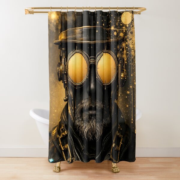 Item preview, Steampunk Gentleman Portrait in Gold and Black designed and sold by Kaleidoscope Print.