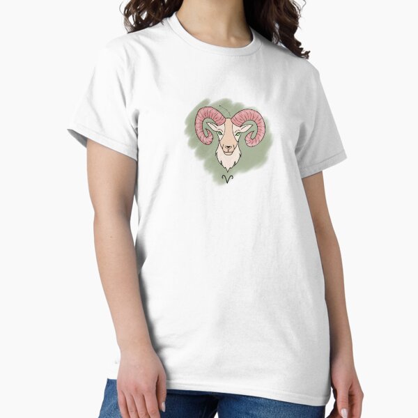Aries Zodiac Sign – Bold Fire Astrology Ram | Celestial Horoscope Art Classic T-Shirt