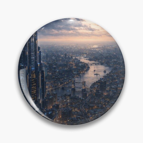 Item preview, Futuristic London Megacity Skyline Wall Art | Sci-Fi Cyberpunk Cityscape | Thames Skyline Night Print designed and sold by Element Horizon Studio.