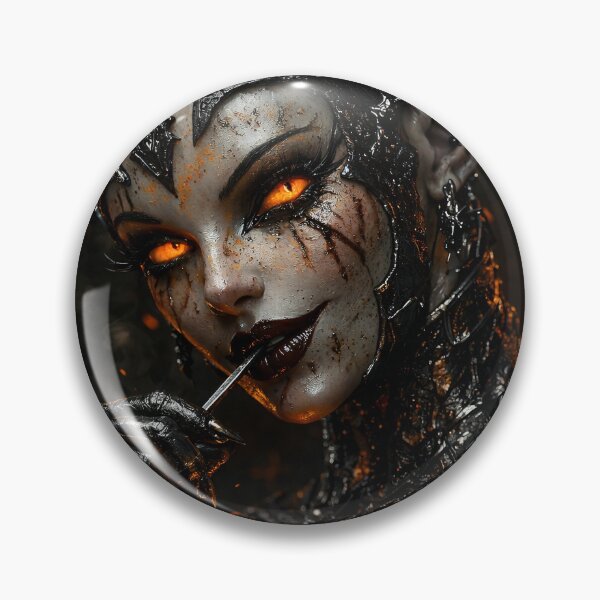 Item preview, Dark Demon Queen with Glowing Ember Eyes designed and sold by Kaleidoscope Print.