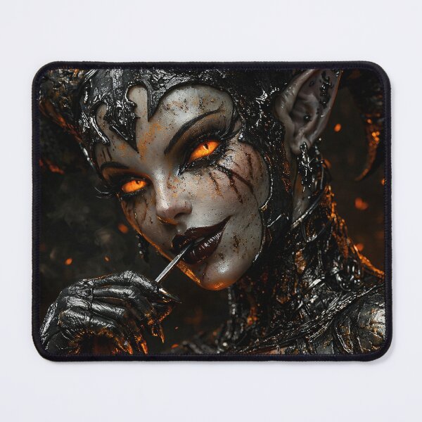 Item preview, Dark Demon Queen with Glowing Ember Eyes designed and sold by Kaleidoscope Print.