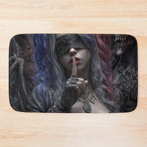Item preview, Blindfolded Gothic Girl with Demons Dark Fantasy Art designed and sold by Kaleidoscope Print.