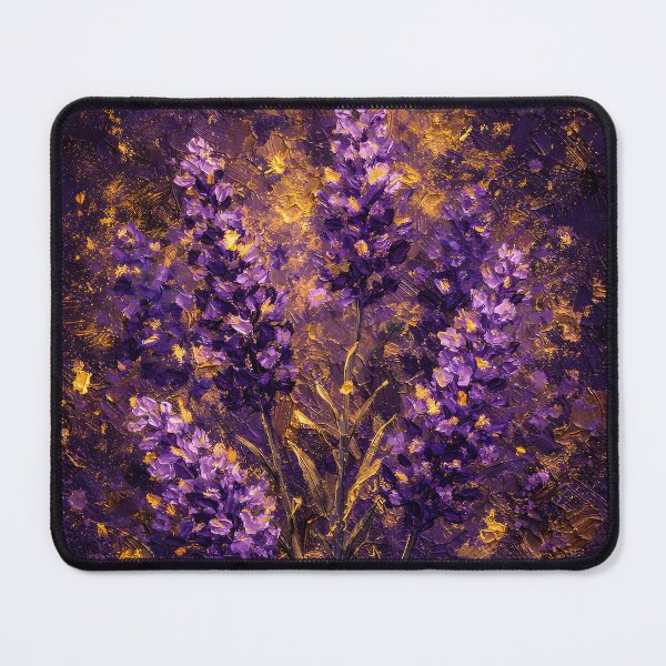 Item preview, Royal Lavender Gold - Luxury Impasto Floral Oil Painting designed and sold by ChubbyGoong.