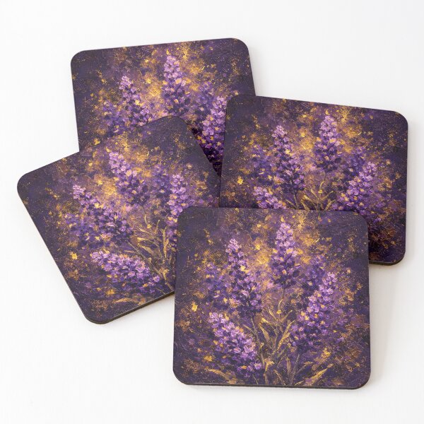 Item preview, Royal Lavender Gold - Luxury Impasto Floral Oil Painting designed and sold by ChubbyGoong.