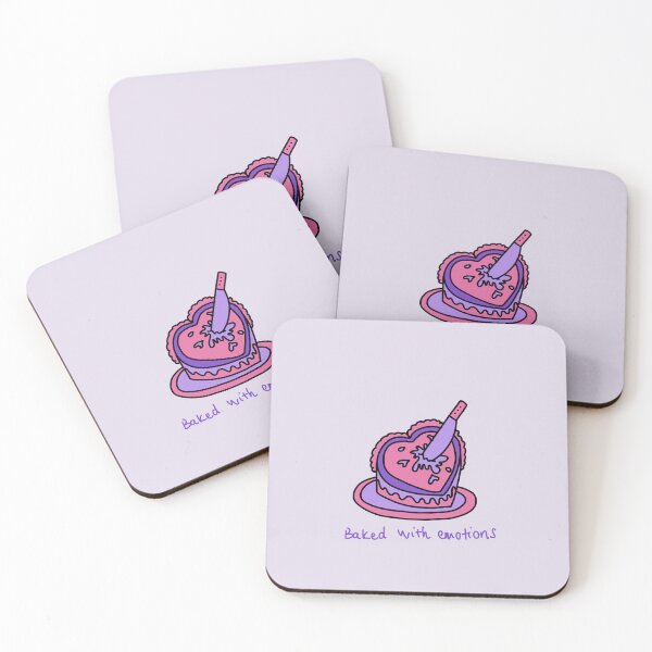 Item preview, Baked With Emotions – Funny Heart Cake Illustration designed and sold by J-Mindful.