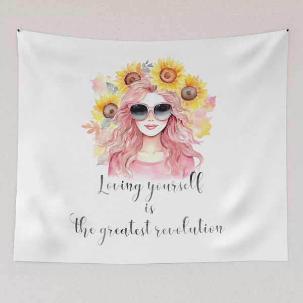 Item preview, Boho Watercolor Girl & Sunflowers designed and sold by KrisGraphic45.