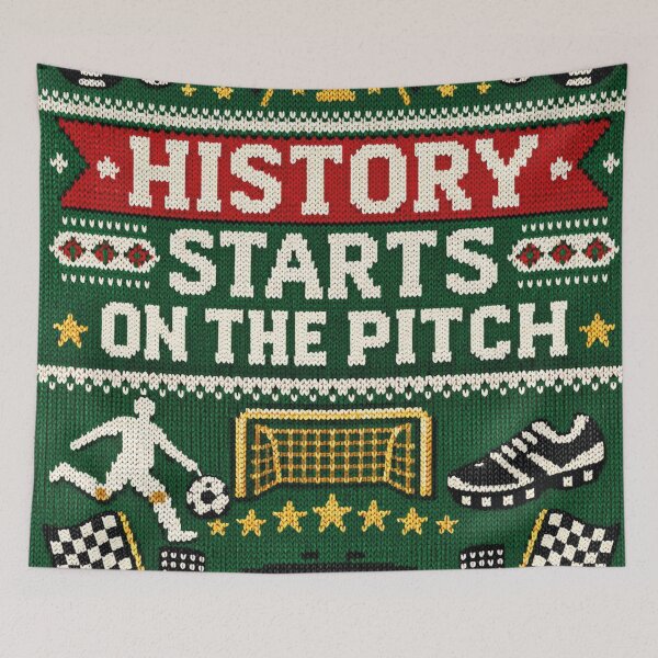Item preview, History Starts On The Pitch Football Sports Motivation Knitting Patterns designed and sold by Mauswohn.