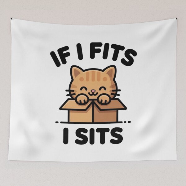 Item preview, If I Fits I Sits Orange Tabby - Kawaii Cat Meme Art designed and sold by Mr-wow.