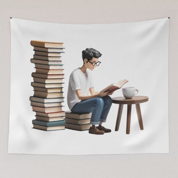 Item preview, Cozy Reader with Coffee Minimalist 3D Illustration designed and sold by AlxVel.