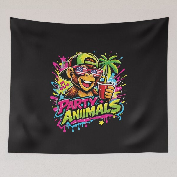 Item preview, Party Animals Monkey Baseball Funny designed and sold by kiralynstration.