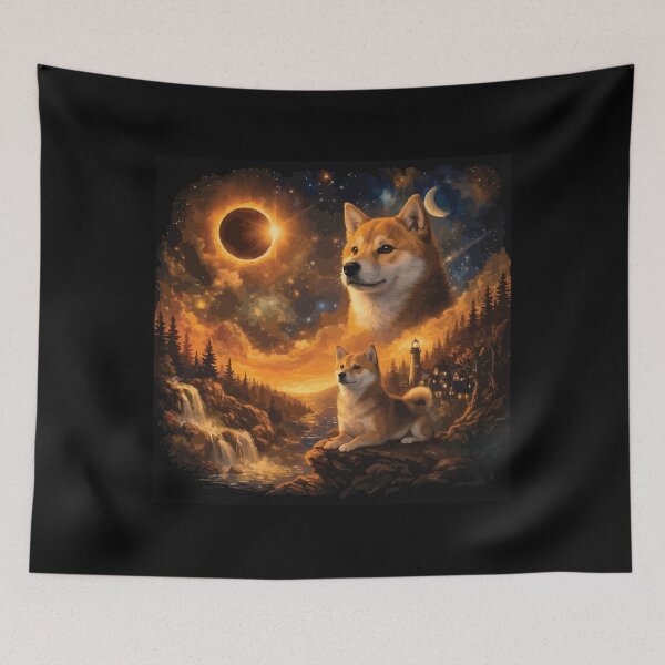Item preview, Shiba Inu Howling to The Moon Vintage 90s Retro Animal Dog designed and sold by BOUCHERIT amine.