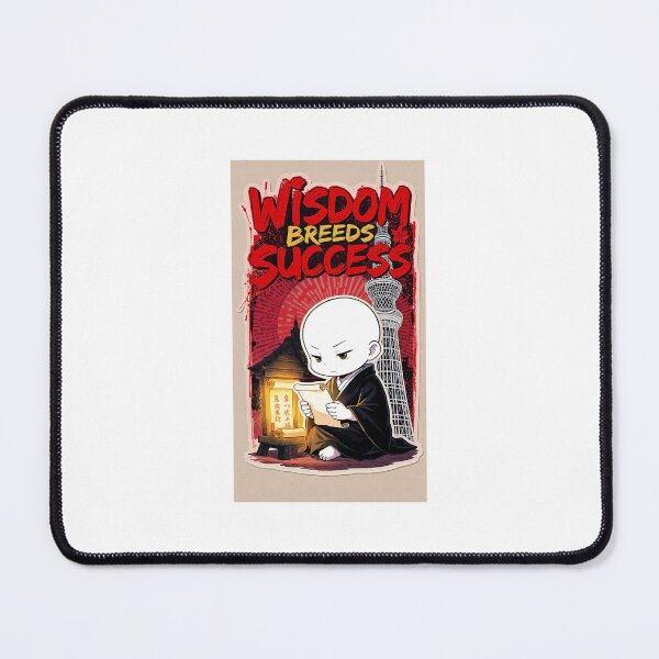Item preview, Wisdom Breeds Success – Chibi Anime Warrior Sticker designed and sold by Samurai Mindset .