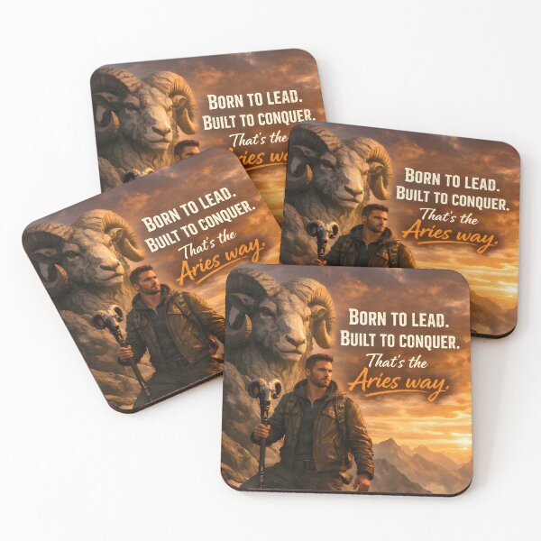 Item preview, Aries Born to Lead Warrior Sunset Quote designed and sold by Zodiac Celestial Art.
