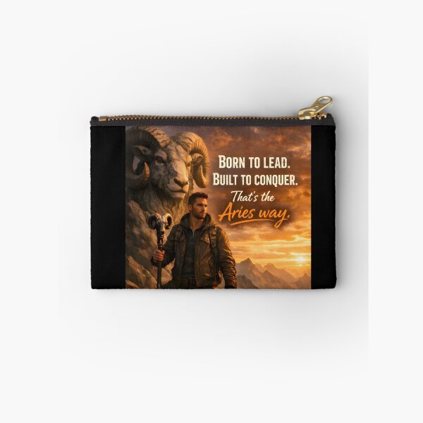 Item preview, Aries Born to Lead Warrior Sunset Quote designed and sold by Zodiac Celestial Art.