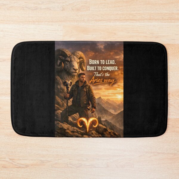 Item preview, Aries Born to Lead Warrior Sunset Quote designed and sold by Zodiac Celestial Art.