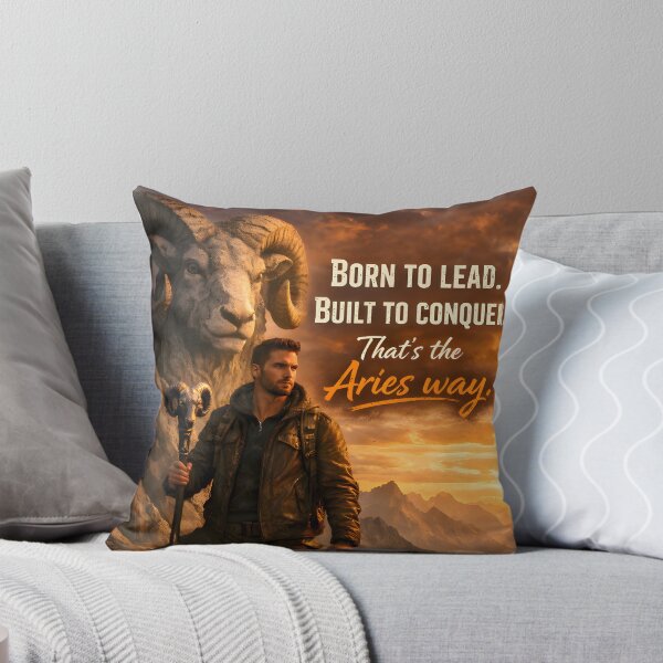 Item preview, Aries Born to Lead Warrior Sunset Quote designed and sold by Zodiac Celestial Art.