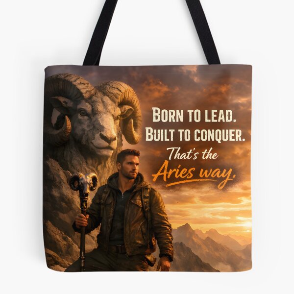 Item preview, Aries Born to Lead Warrior Sunset Quote designed and sold by Zodiac Celestial Art.