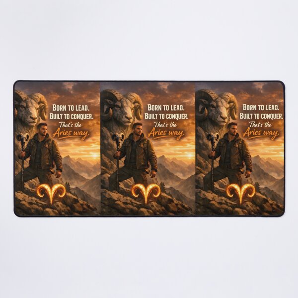 Item preview, Aries Born to Lead Warrior Sunset Quote designed and sold by Zodiac Celestial Art.