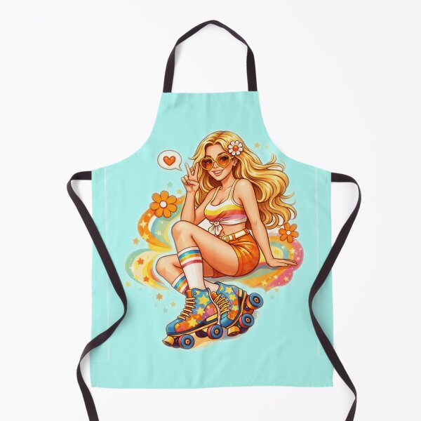 Item preview, Retro Roller Girl Groovy 70s Skater Illustration designed and sold by CzipipitoStudio.