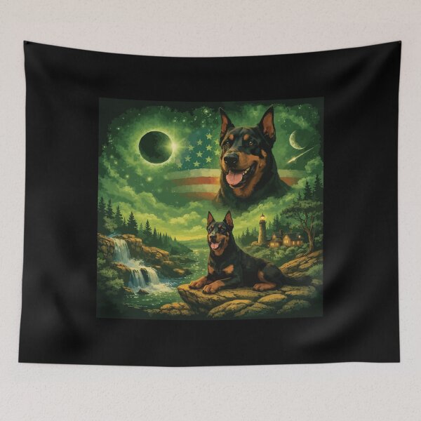 Item preview, Doberman Howling to The Moon Vintage 90s Retro Animal Dog designed and sold by BOUCHERIT amine.