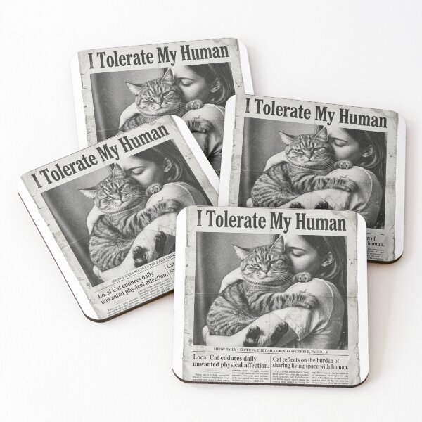 Item preview, I Tolerate My Human – Sarcastic Cat Meme Design designed and sold by PawMic.