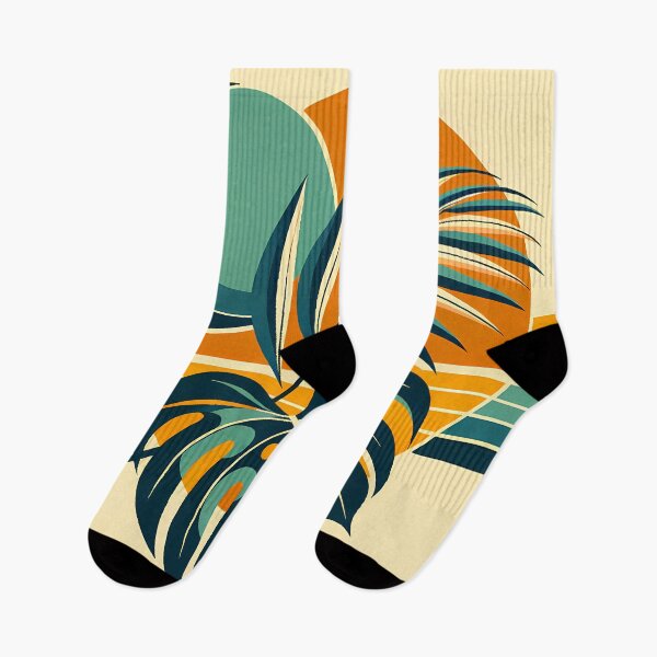 Item preview, Abstract Tropical Leaves and Sun Shapes designed and sold by InkSmithery.