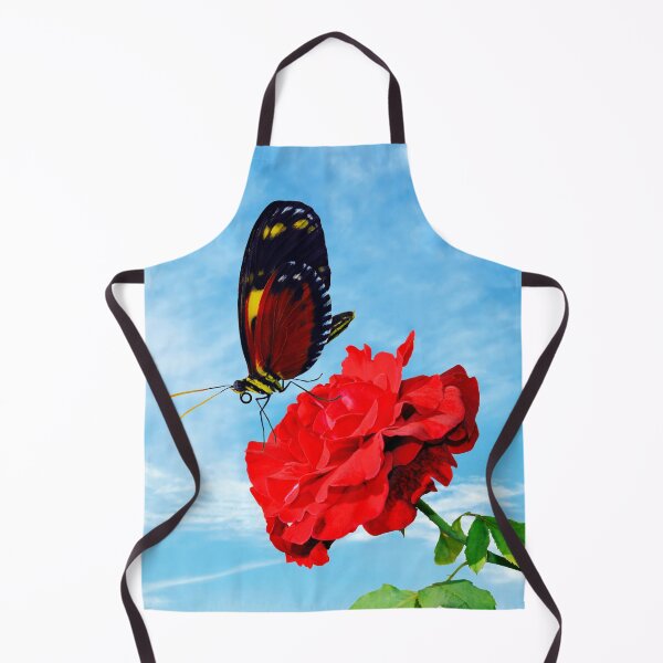 Item preview, Tiger longwing butterfly pollinating a rose Don Juan flower designed and sold by Peter Etchells.