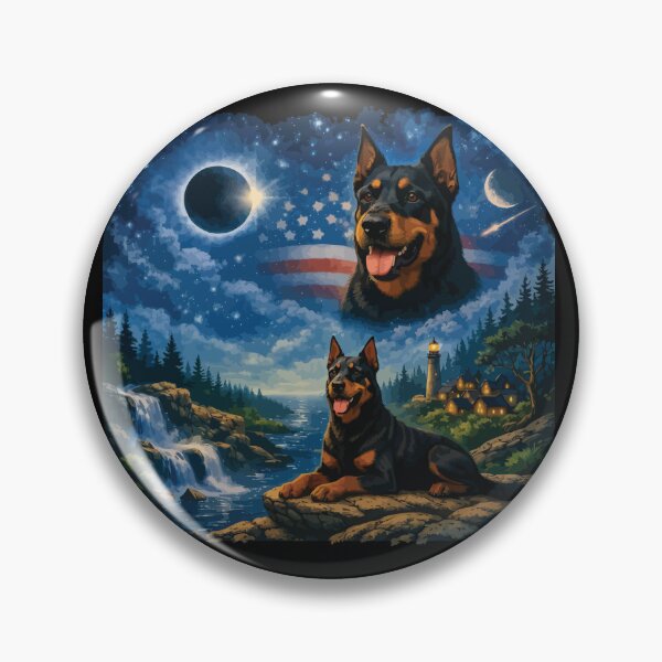 Item preview, Doberman Howling to The Moon Vintage 90s Retro Animal Dog designed and sold by BOUCHERIT amine.