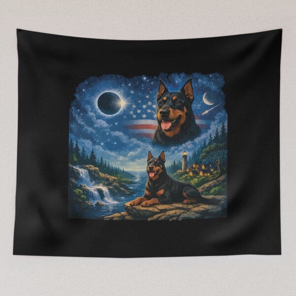 Item preview, Doberman Howling to The Moon Vintage 90s Retro Animal Dog designed and sold by BOUCHERIT amine.