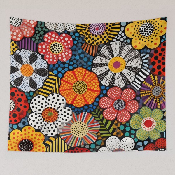 Item preview, Colorful Floral Polka Dot Pattern Wall Art - Vibrant Maximalist Pop Art Flowers Print for Modern Home Decor and Accessories by Vivaan Studio designed and sold by Vivaan Studio.
