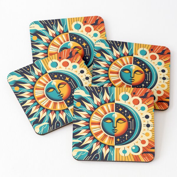 Item preview, Celestial Sun Moon Face Geometry designed and sold by InkSmithery.
