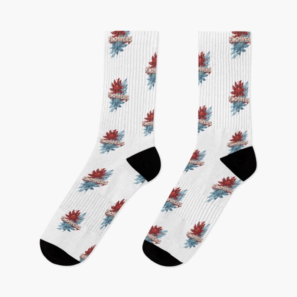 Item preview, Red and Blue Painted Flowers — Artistic Watercolor Floral Illustration designed and sold by Colorful-Garden.