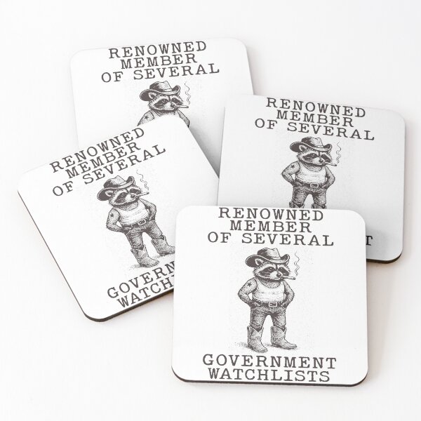 Item preview, Member Of Government Watchlists - Funny Raccoon Smoking t-shirt, Weird Unhinged Memes designed and sold by borenclolahroy.