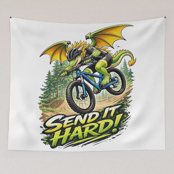 Item preview, MTB Dragon Jump Trail – Send It Hard Downhill Sticker designed and sold by TunikaSVEN93.