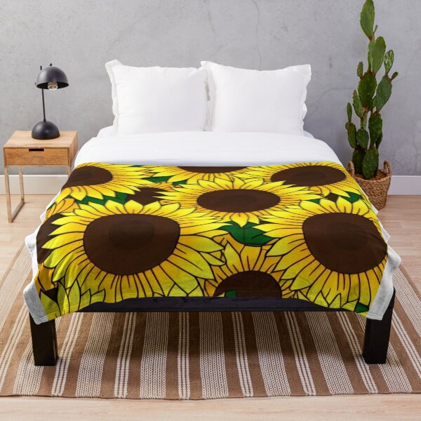 Item preview, Golden Yellow Sunflowers Summer Bloom Illustration designed and sold by AlxVel.