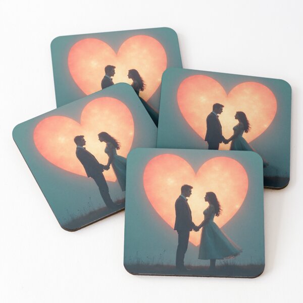 Item preview, Eternal Love Silhouette – Romantic Couple Under a Glowing Heart designed and sold by myforestfog.